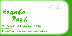 aranka mozl business card